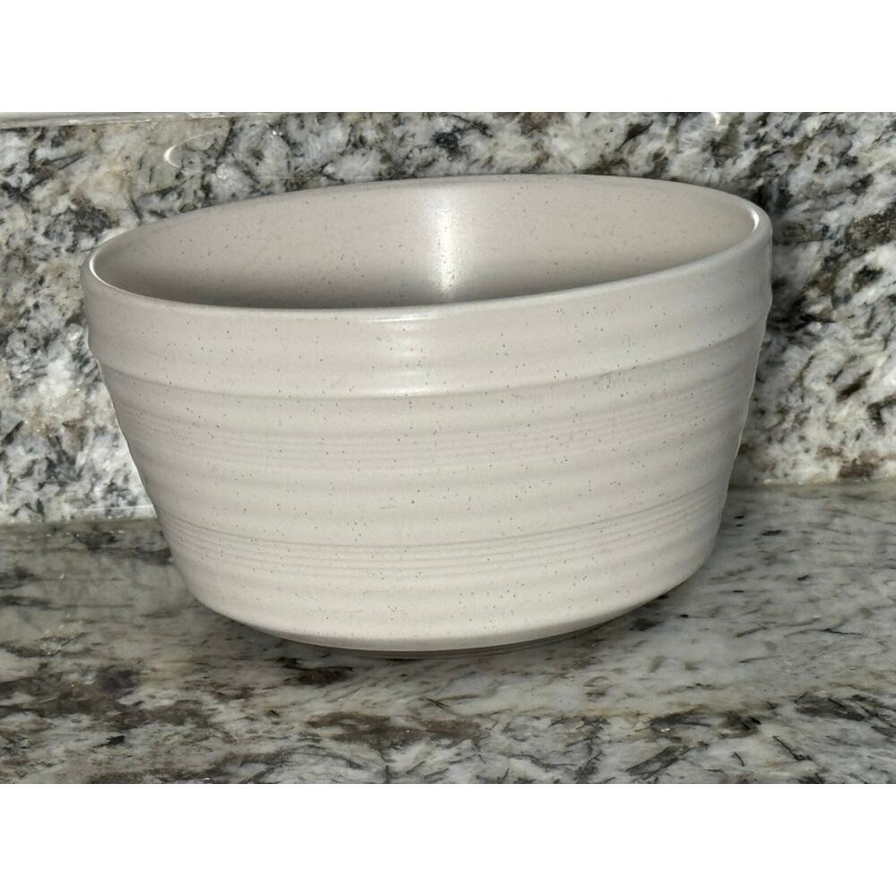 Bee & Willow Milbrook Speckled 6” White Cereal/Soup Bowls Stoneware